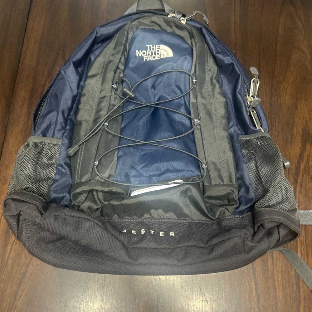 The North Face Jester Backpack Blue And Gray Outdoor Travel School Hiking